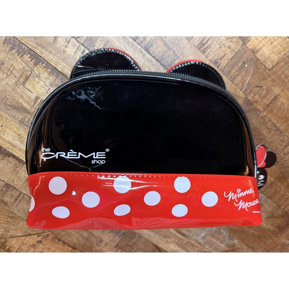 The Crème Shop Disney Minnie Mouse Makeup Bag Red Black Polka Dot Bow MMB8390 - Picture 2 of 4